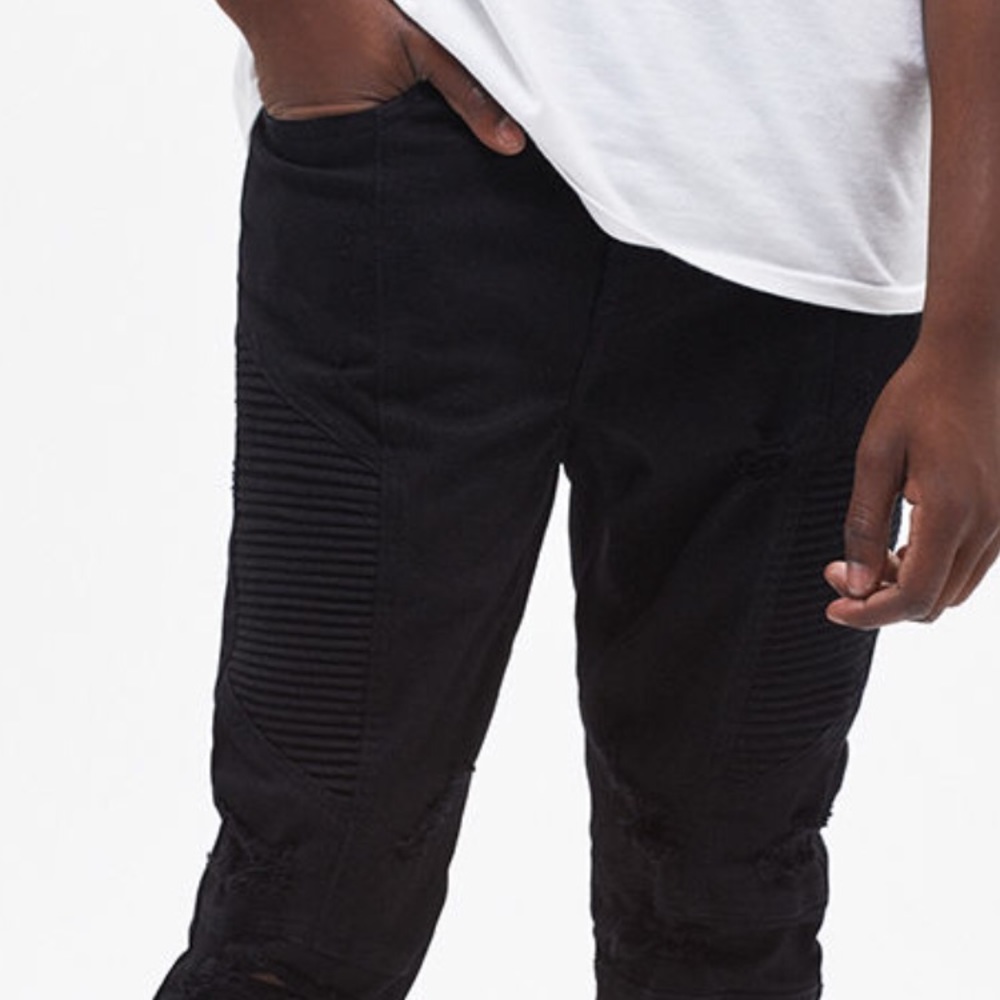 Black distressed Biker Jeans